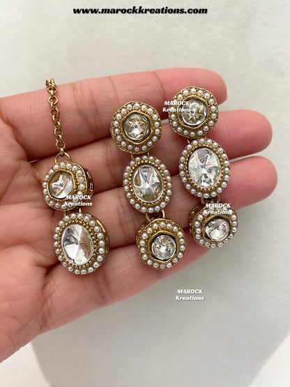 Aditi Premium Quality Kundan Single line necklace set