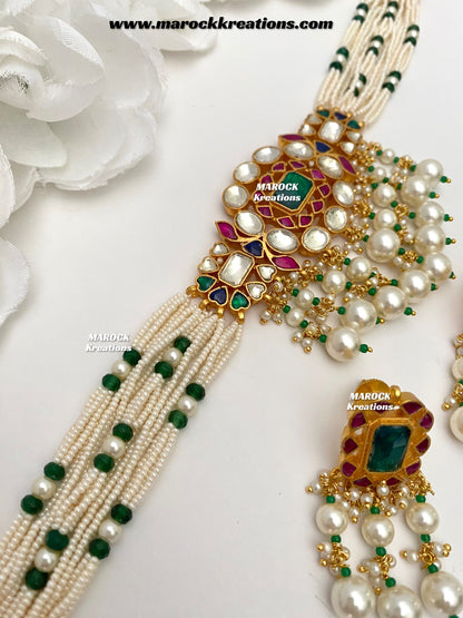 Divya Paachi Kundan Gold plated exclusive choker set