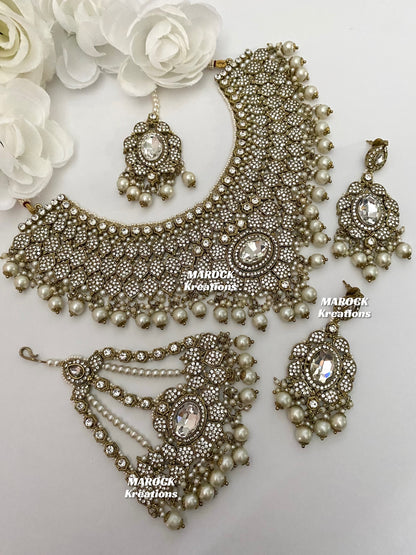 Antique Gold Pakistani Necklace set