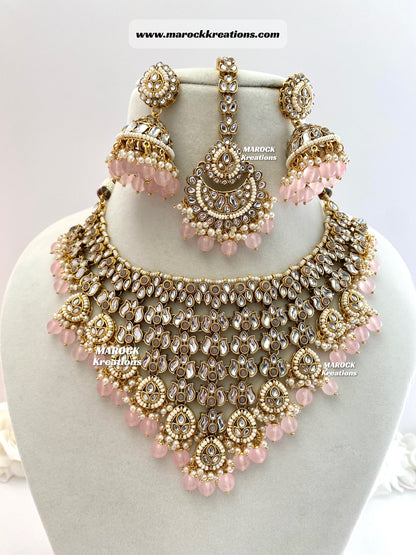 Fine Kundan V-shape Statement Necklace set