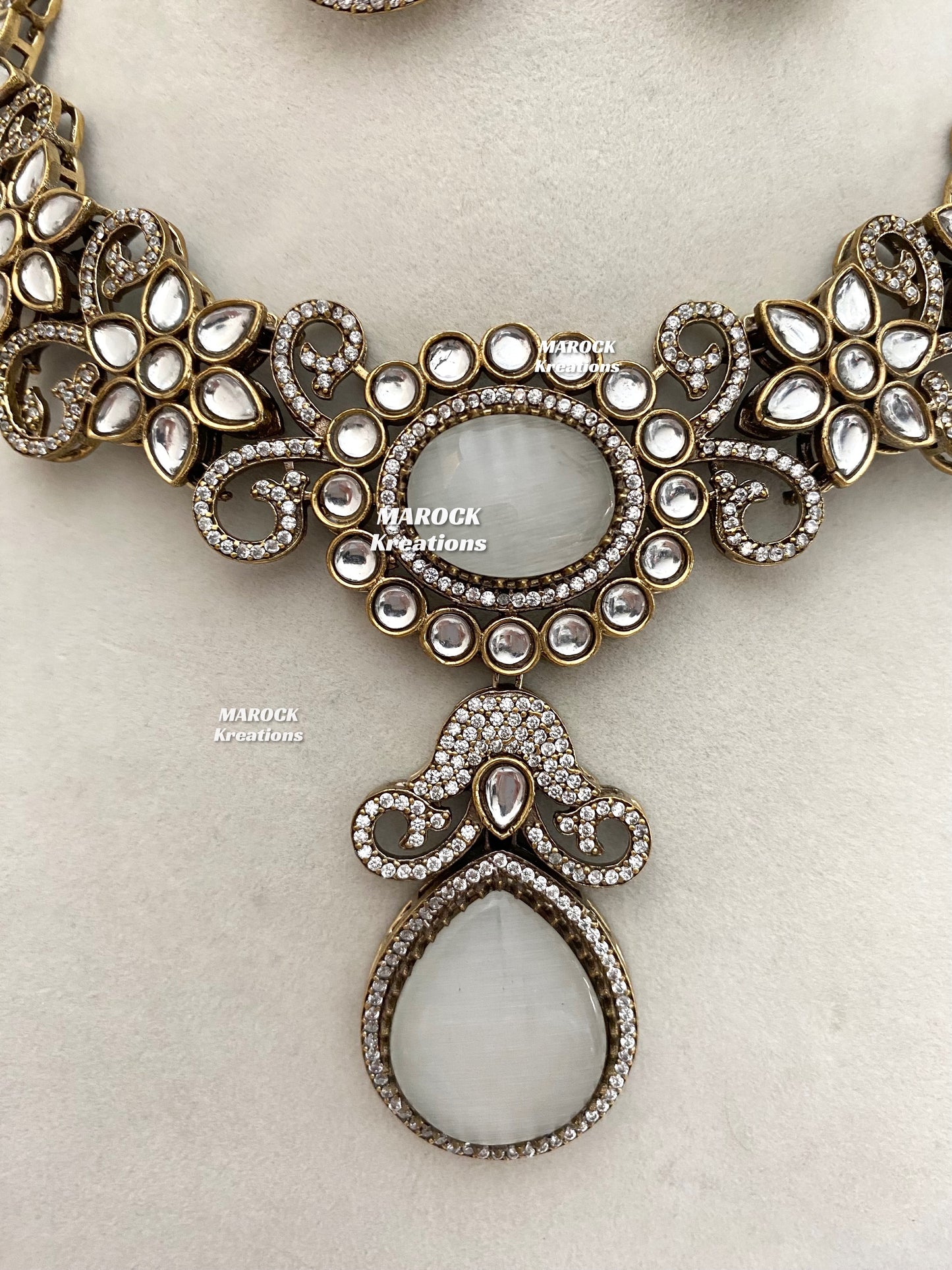Freya Sabyasachi inspired Premium Quality Moissanite Kundan Necklace set