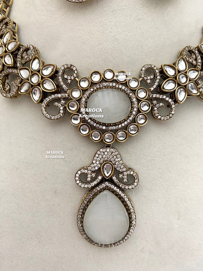 Freya Sabyasachi inspired Premium Quality Moissanite Kundan Necklace set