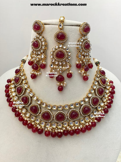 Harsha Premium Quality Kundan and Monalisa stone Statement Necklace set