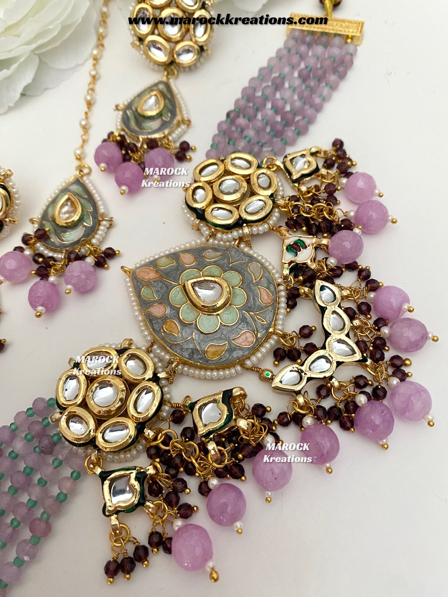 Natasha Premium Quality Kundan Meenakari Statement Choker set