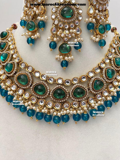 Harsha Premium Quality Kundan and Monalisa stone Statement Necklace set