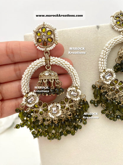 Bollywood style Kundan Statement Earrings