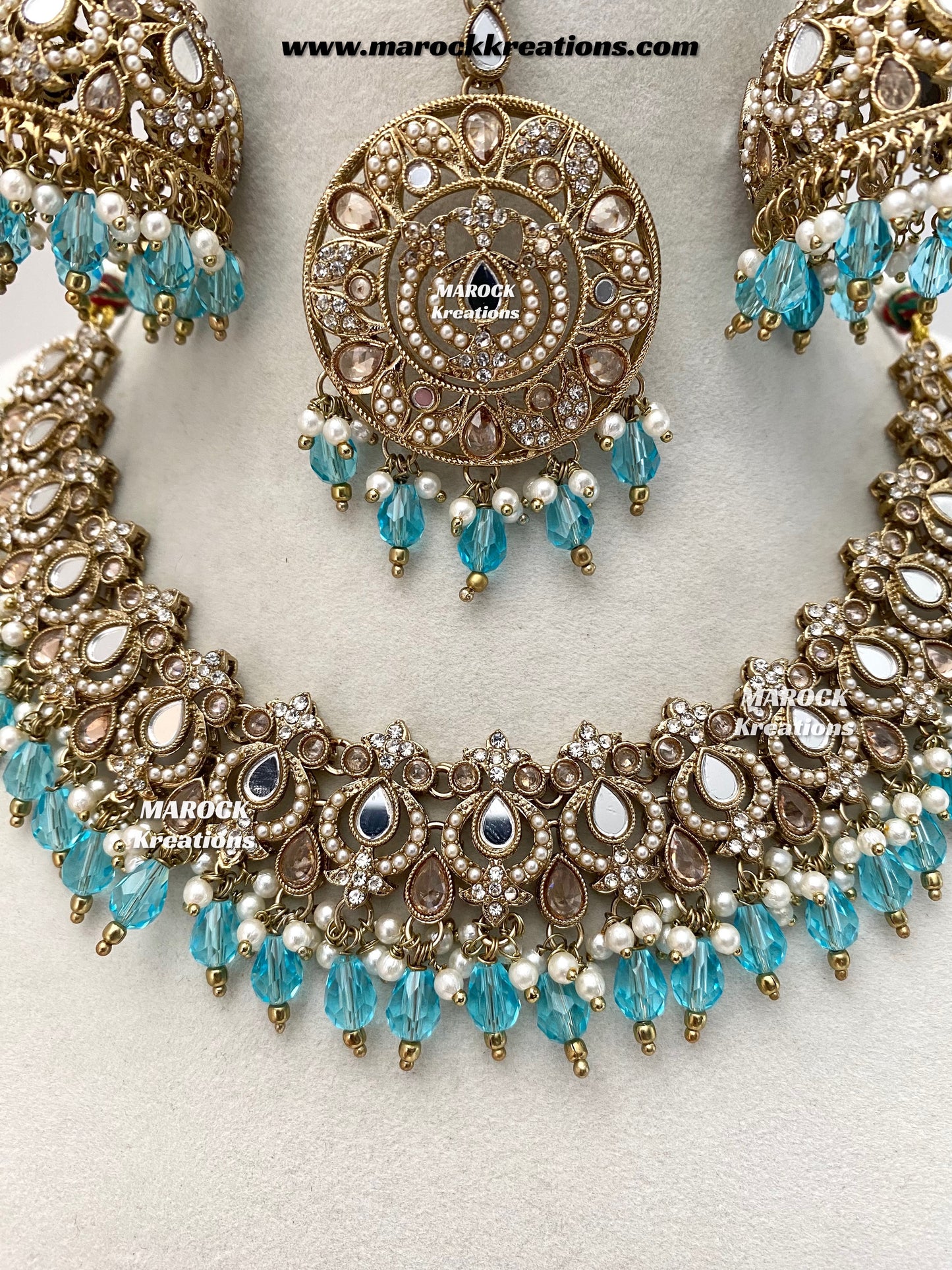Premium Quality Mirror necklace set