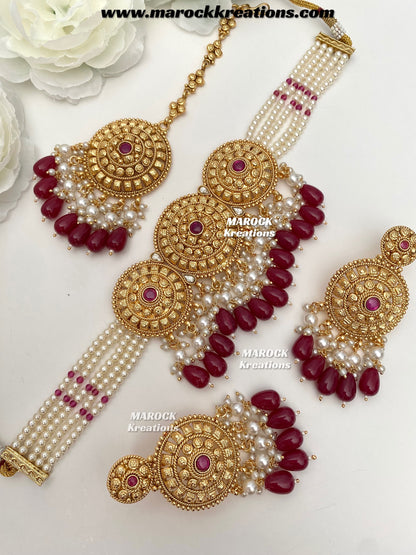 Anuja Premium Quality Gold Plated statement choker set