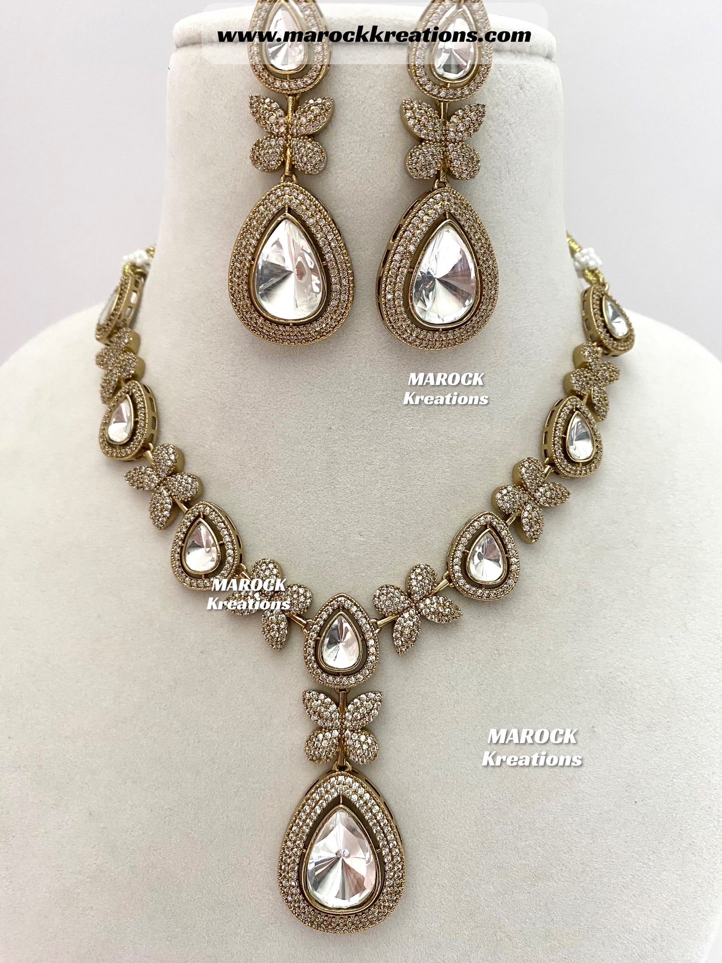 Falak Premium Quality Moissanite Kundan exclusive Necklace set