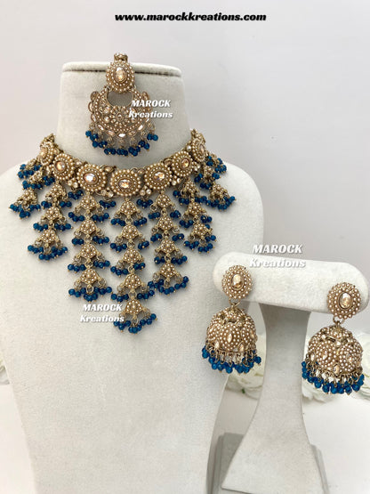 Shaya Antique Gold Polki waterfall Choker set