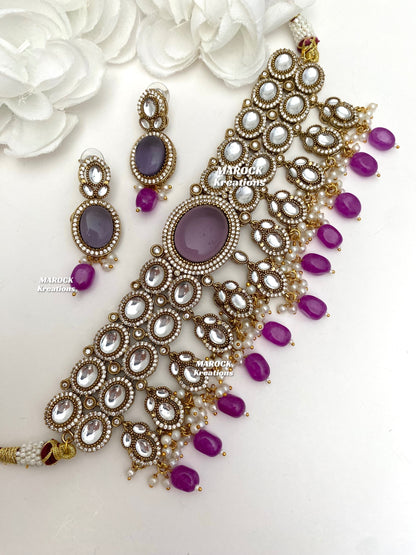 Danica Sabyasachi inspired Premium Quality Moissanite Kundan Statement Choker set