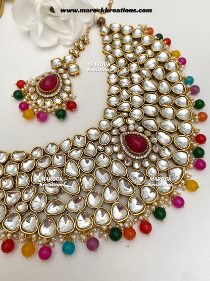 Ruhi Premium Quality Statement Kundan Necklace/Bridal set
