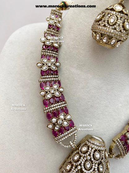 Nargis Moissanite Kundan exclusive Necklace set
