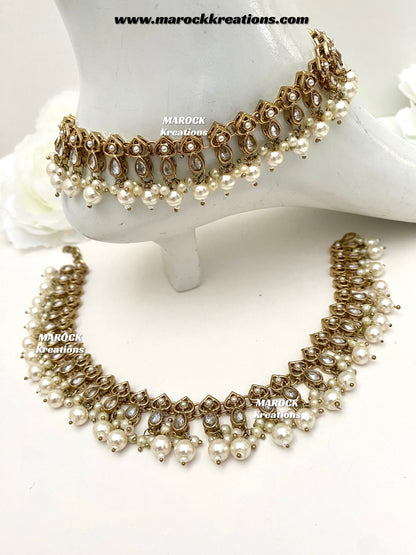Soreen Premium quality Polki Anklets/Payal/Jhanjhran