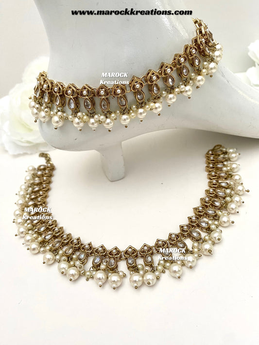 Soreen Premium quality Polki Anklets/Payal/Jhanjhran