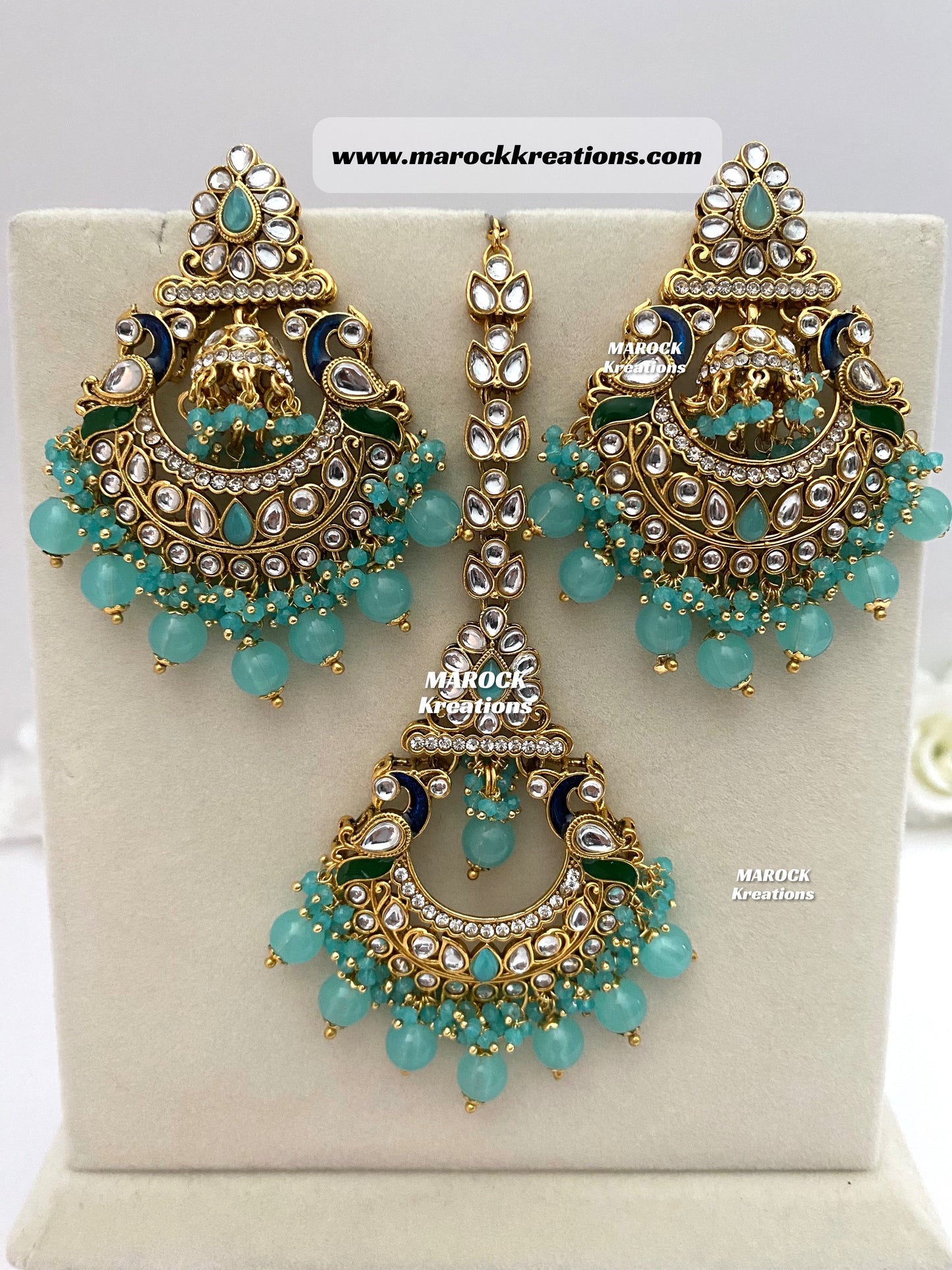 Premium Quality Kundan Earrings and tikka set