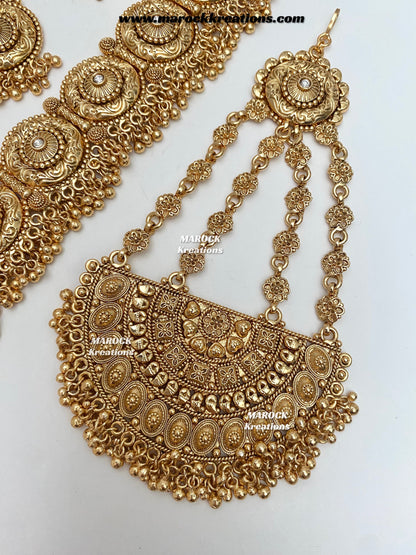 Premium Quality Gold Plated choker set comes with Passa/Jhoomer
