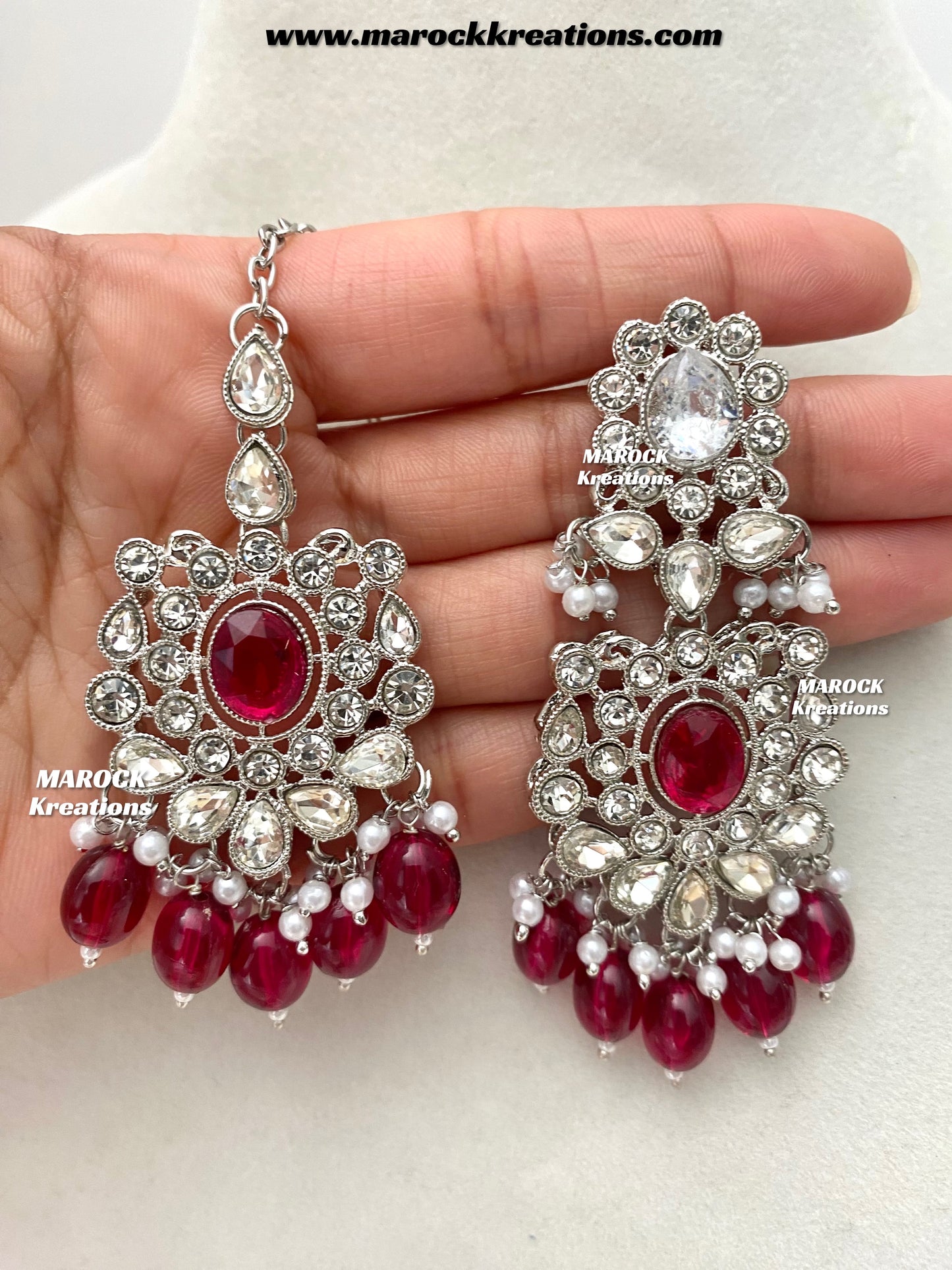 Naina Silver Stone Necklace set