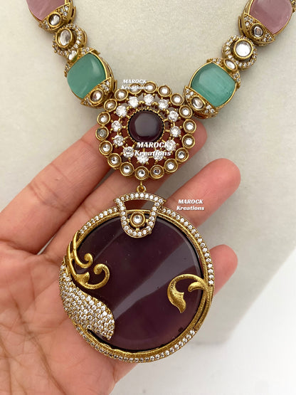 Haniya Sabyasachi inspired Premium Quality Moissanite Kundan Statement Necklace set
