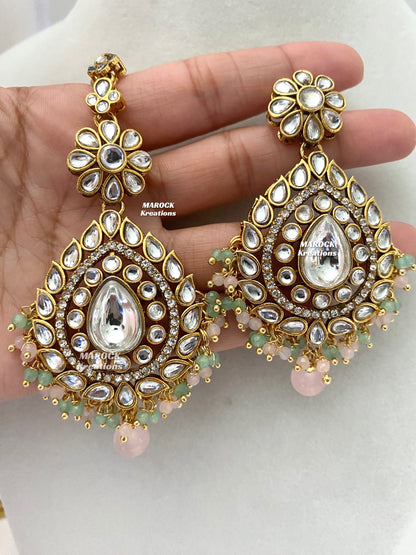 Rahila Premium quality Kundan Statement Choker/Necklace Set