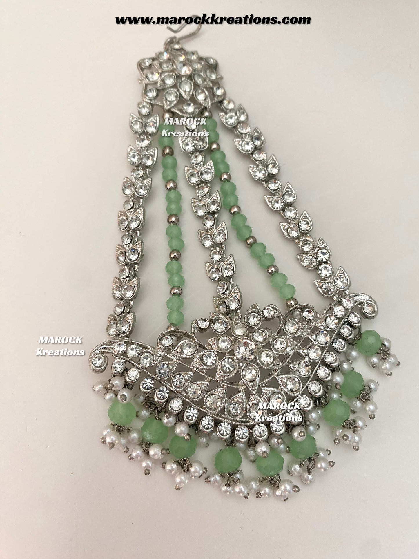 Sarwat Premium Quality Pakistani Silver Mint Bridal set/bridal jewelry