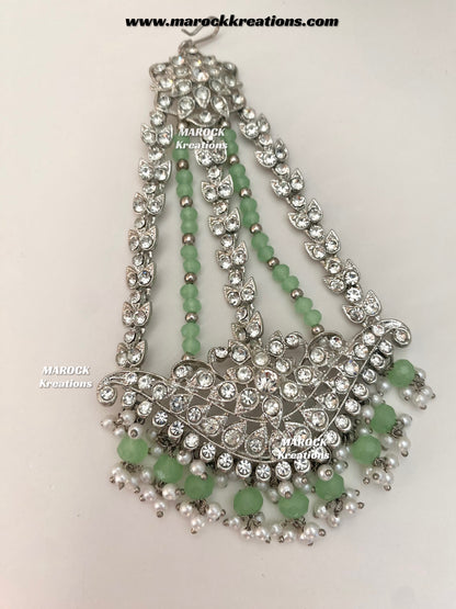 Sarwat Premium Quality Pakistani Silver Mint Bridal set/bridal jewelry