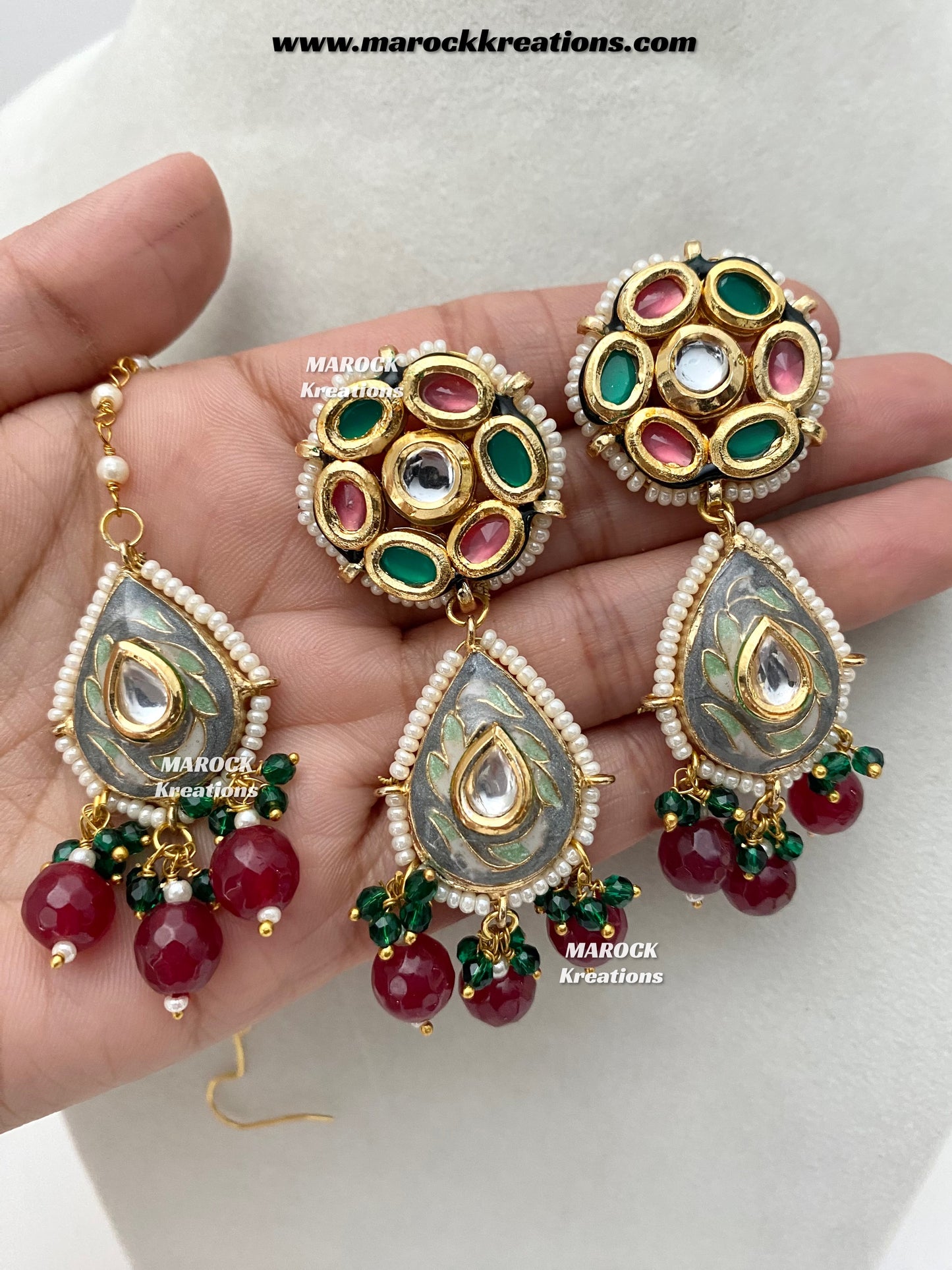 Natasha Premium Quality Kundan Meenakari Statement Choker set