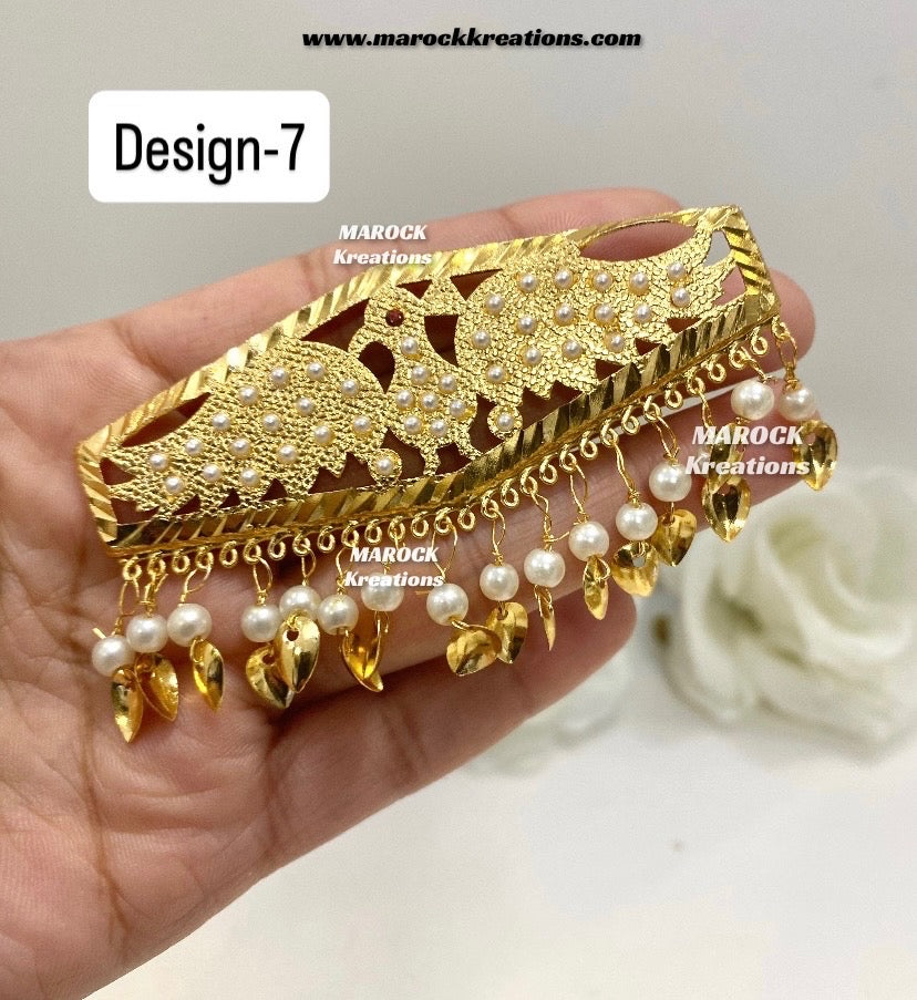 Gold plated Jadau hair clips/ Hair pins