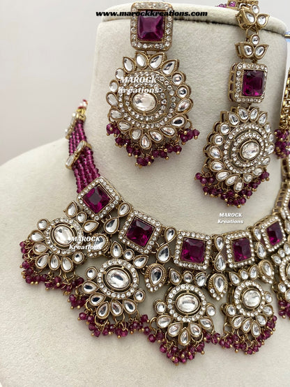 Christi Premium Quality Kundan Statement necklace set