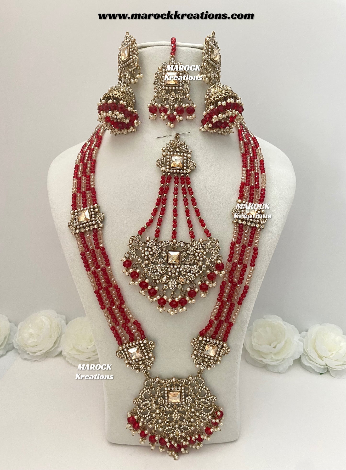 Sameena Premium Quality Pakistani Statement Rani haar set