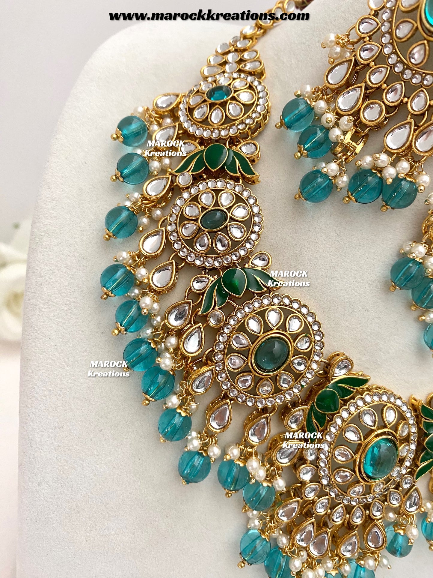 Iqra Premium Quality Kundan Meenakari Statement Necklace set