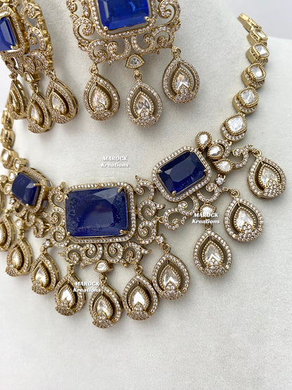 Labiba Sabyasachi inspired Premium Quality Moissanite Kundan with doublet stone Statement Necklace set