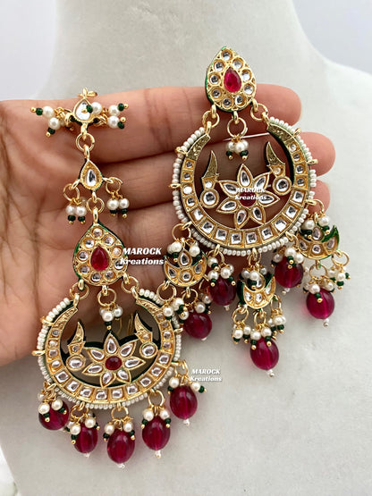 Premium Quality Thappa Kundan Statement Necklace set