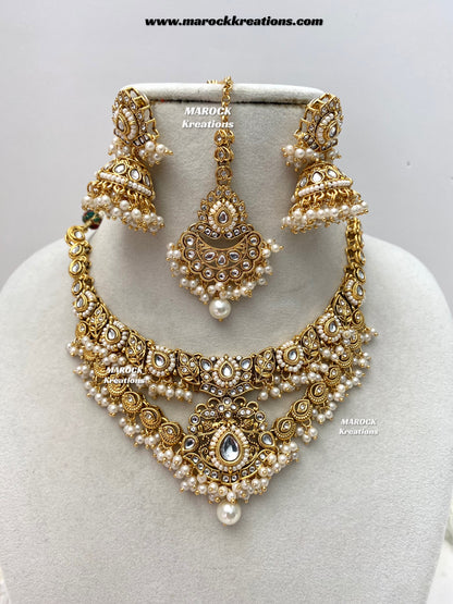 Danisha Premium Quality Kundan Statement necklace set