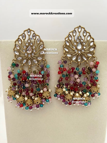 Bollywood style Kundan Statement Earrings