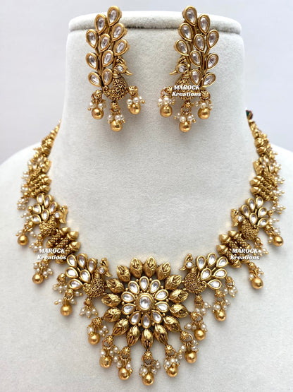 Diksha Premium Quality gold plated Kundan exclusive Necklace set