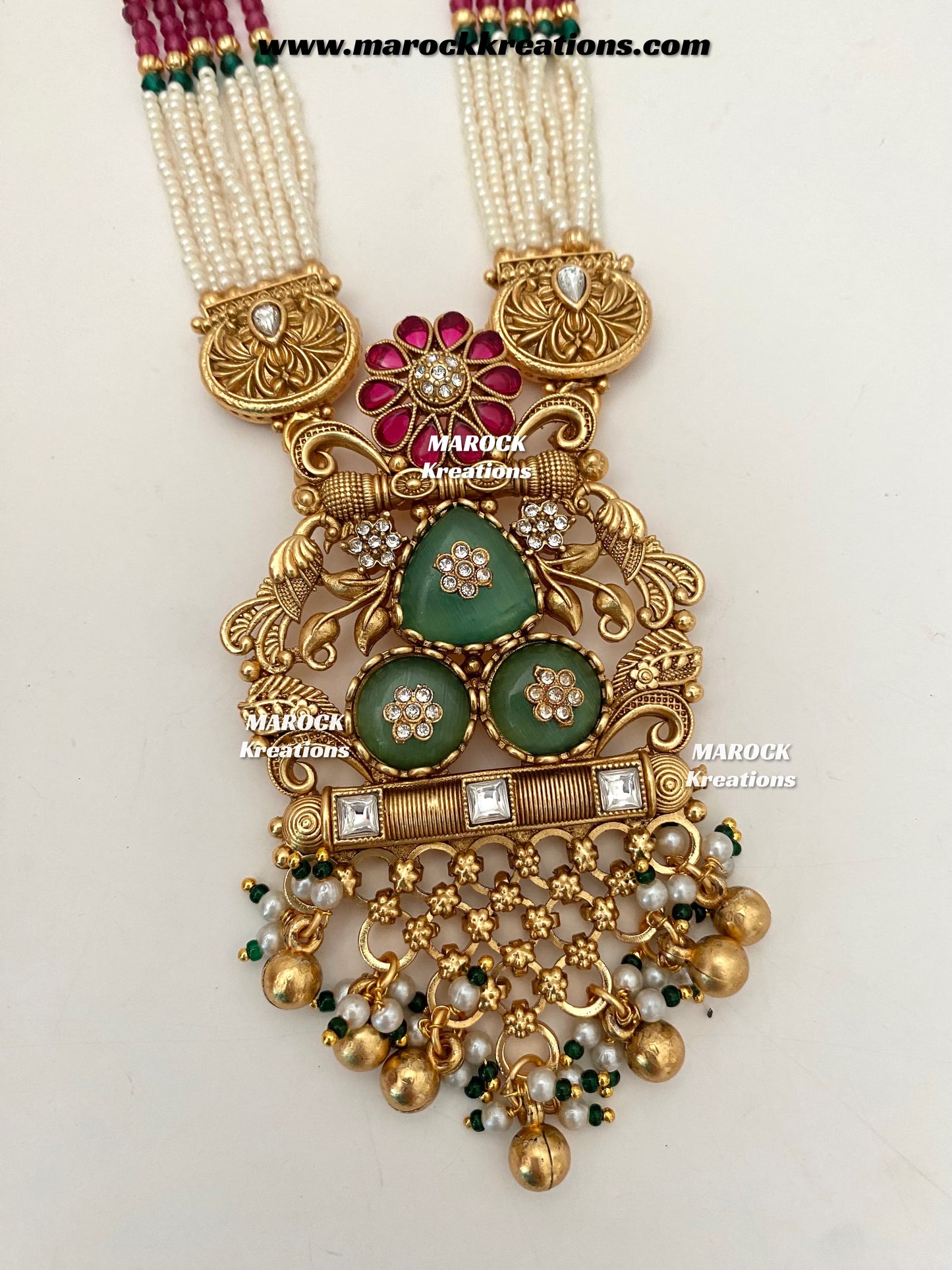 Tasnim Premium Quality Gold plated exclusive heritage Rani haar set