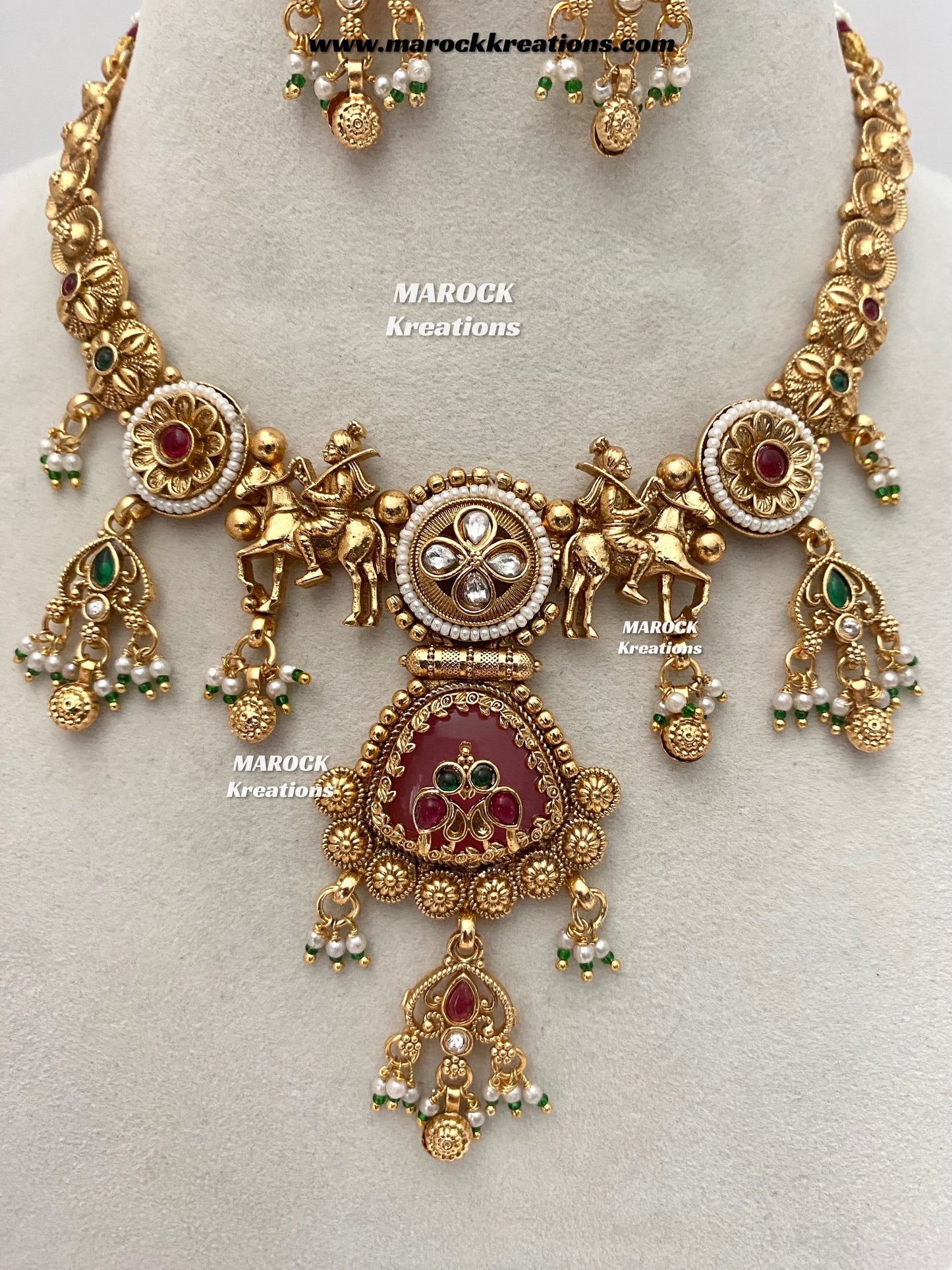 Amita Premium Quality exclusive Gold Plated heritage necklace set