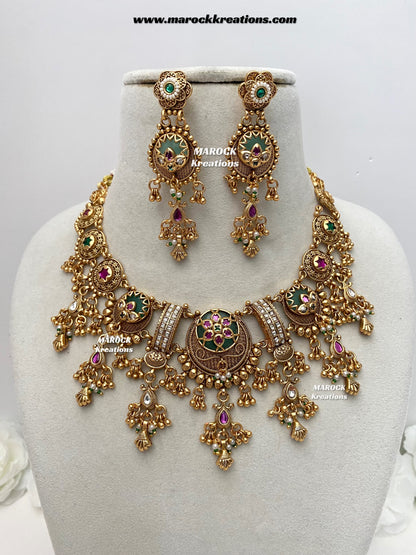 Tahiya Premium Quality exclusive Gold Plated heritage necklace set
