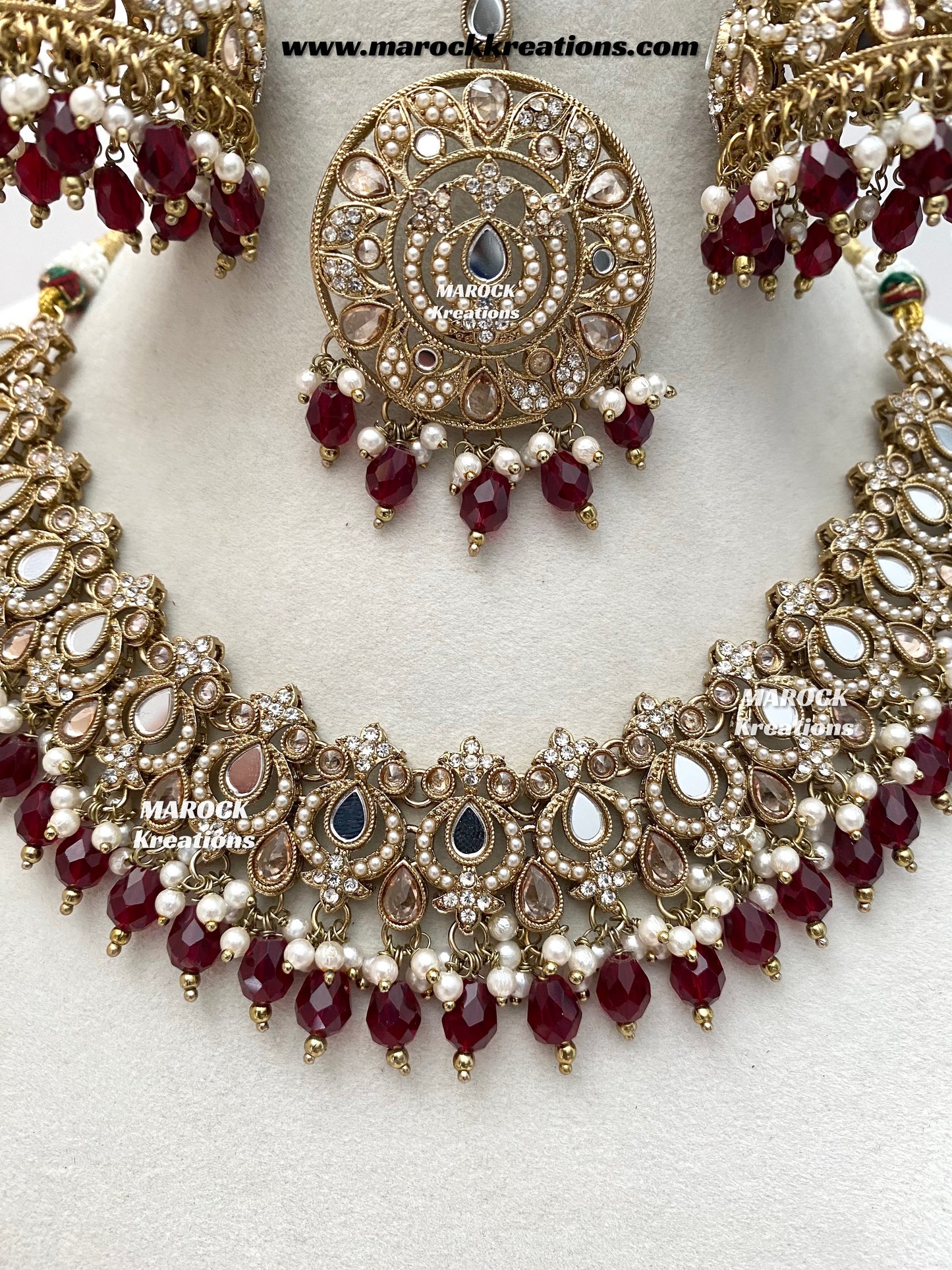 Premium Quality Mirror necklace set