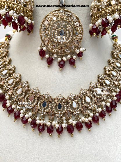 Premium Quality Mirror necklace set
