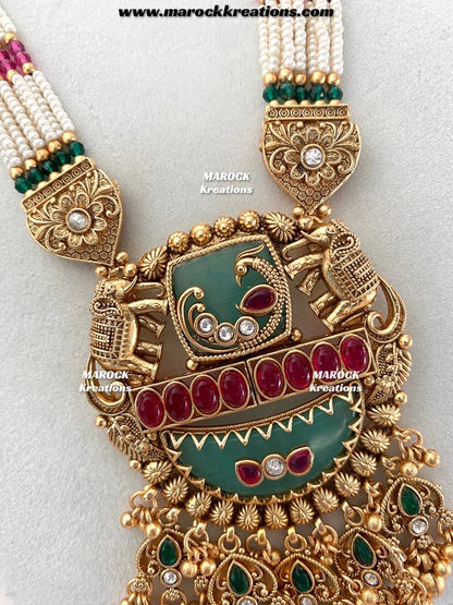 Babita Premium Quality Gold plated exclusive heritage Rani haar set