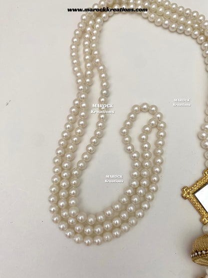 Kashmiri Paranda/Pearls, mirror and Ghungroo Paranda