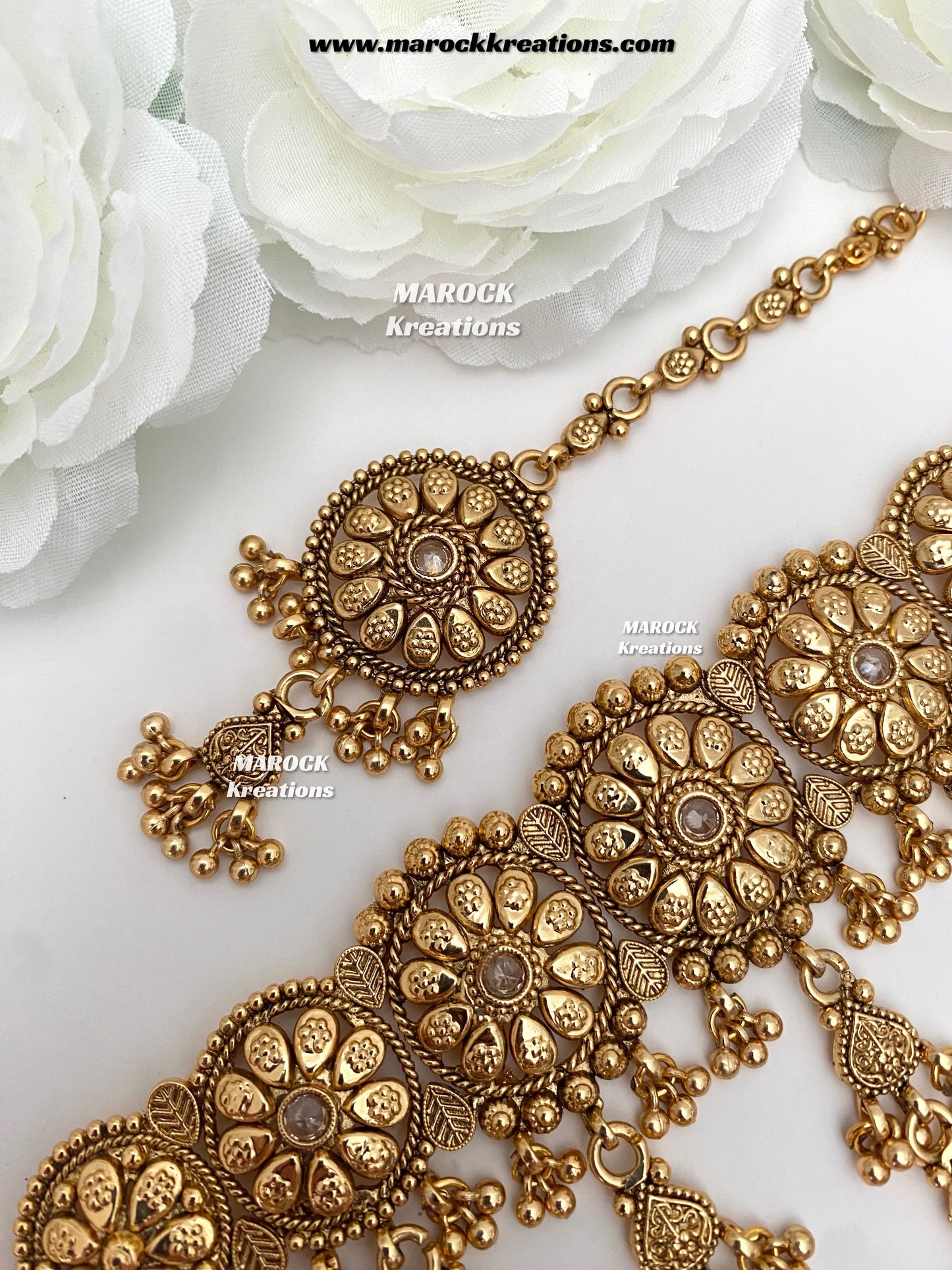 Nirmi Premium Quality Gold plated waterfall choker set
