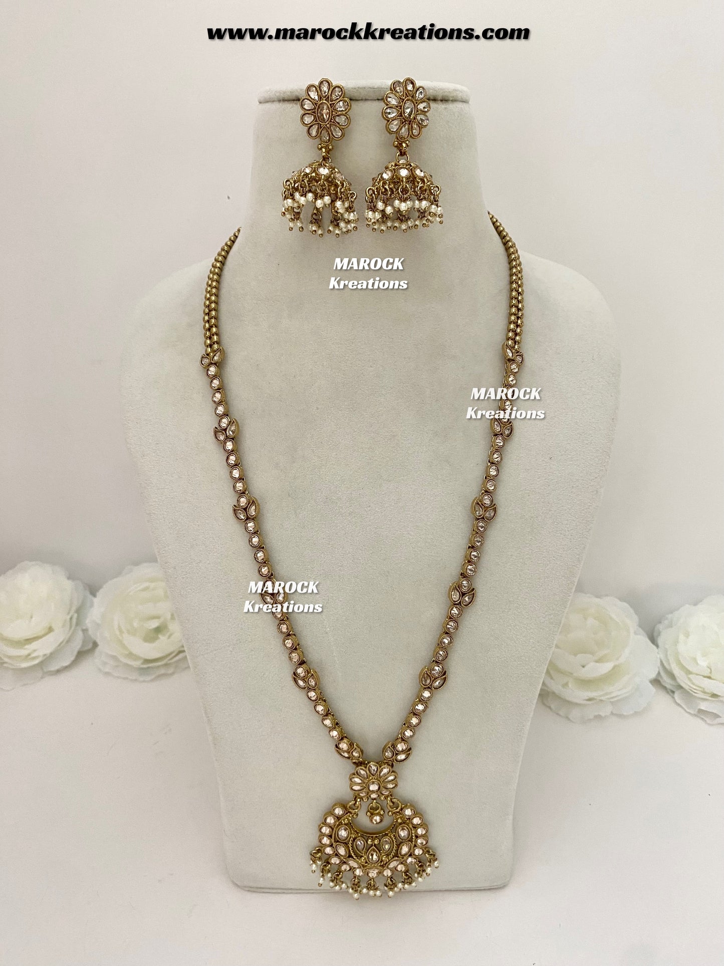 Amsa Premium Quality Polki Rani haar set