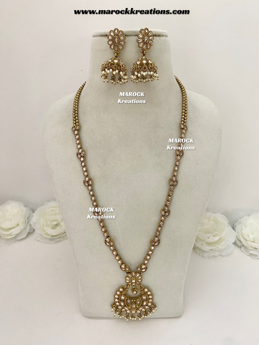 Amsa Premium Quality Polki Rani haar set