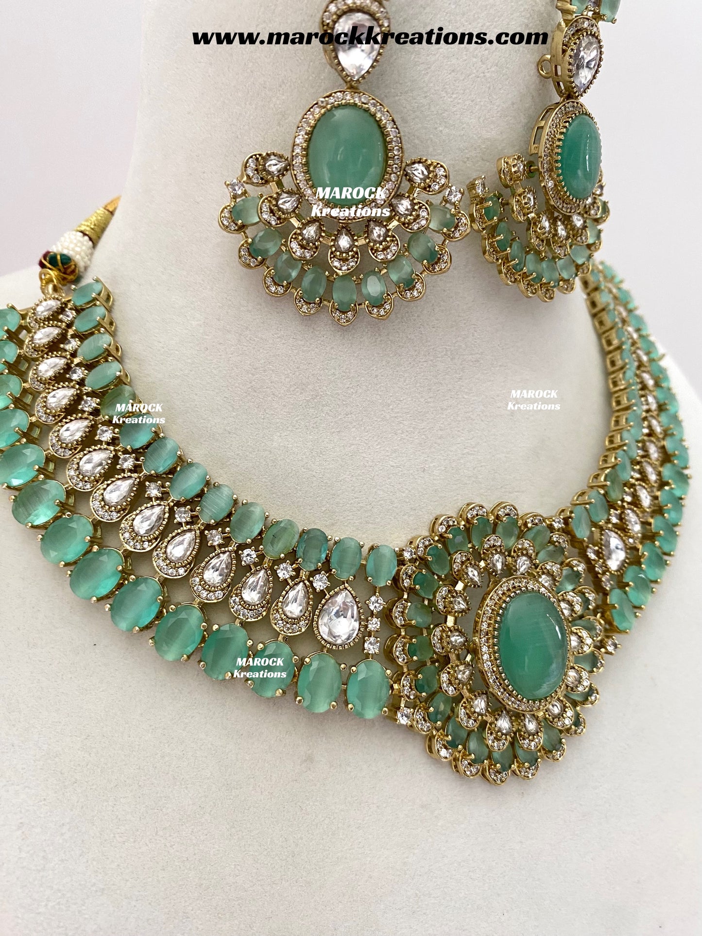 Nicole Sabyasachi inspired Moissanite Kundan and American diamond Necklace set