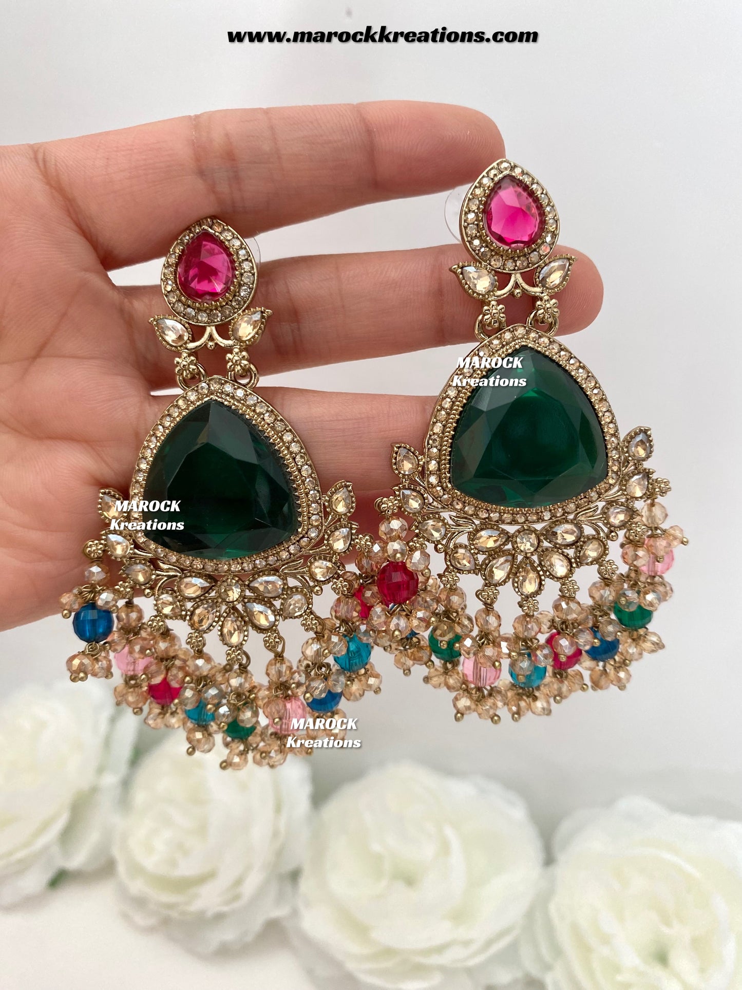 Lina Polki Statement Earrings