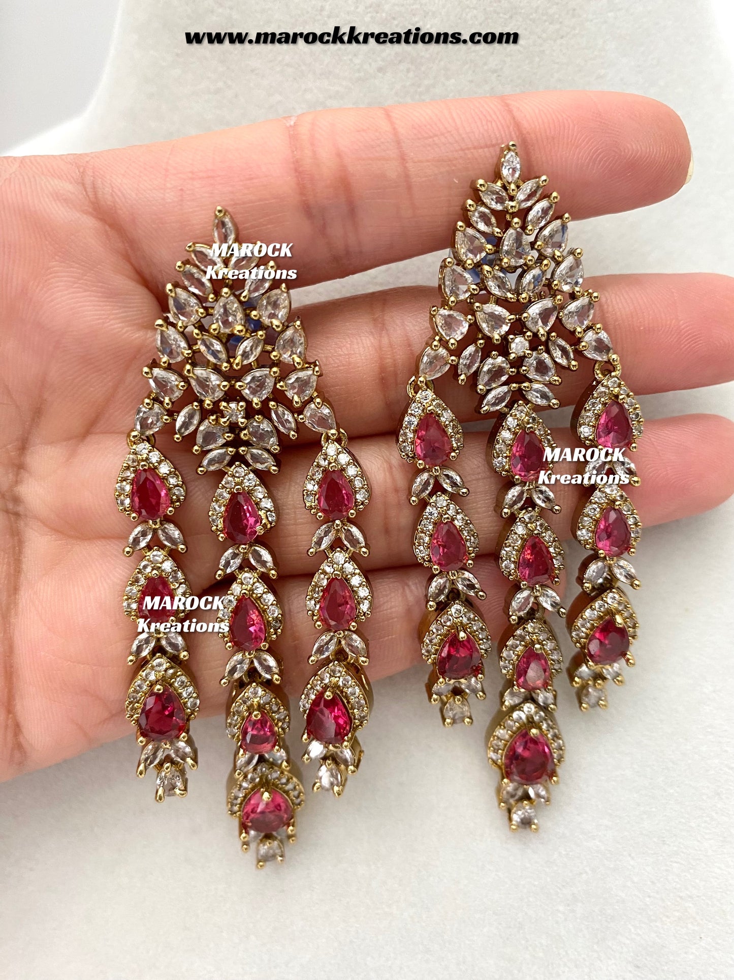 Naima Antique Gold American diamond Statement Necklace set