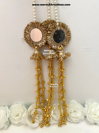 Kashmiri Paranda/Pearls, mirror and Ghungroo Paranda